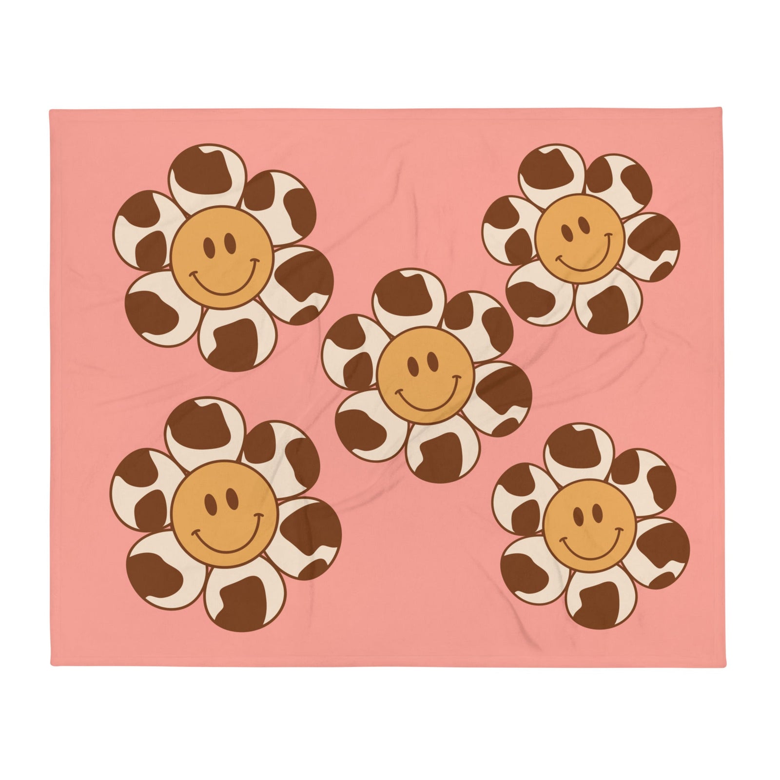 Happy Flower Floral Throw Blanket - Polendo Design floral throw blanket