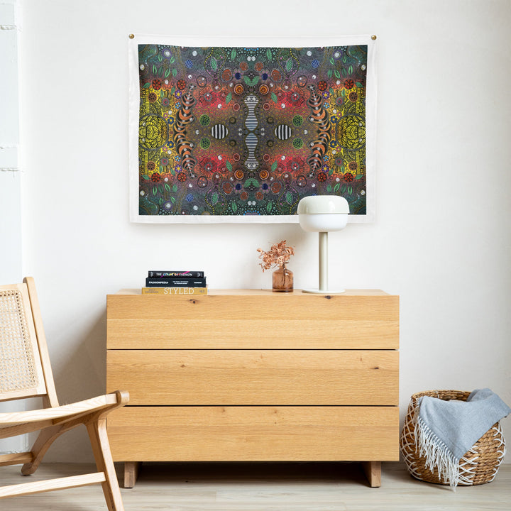 Symmetry of Life Wall Tapestry – Abstract Colorful Fabric Wall Art - Polendo Design wall tapestry