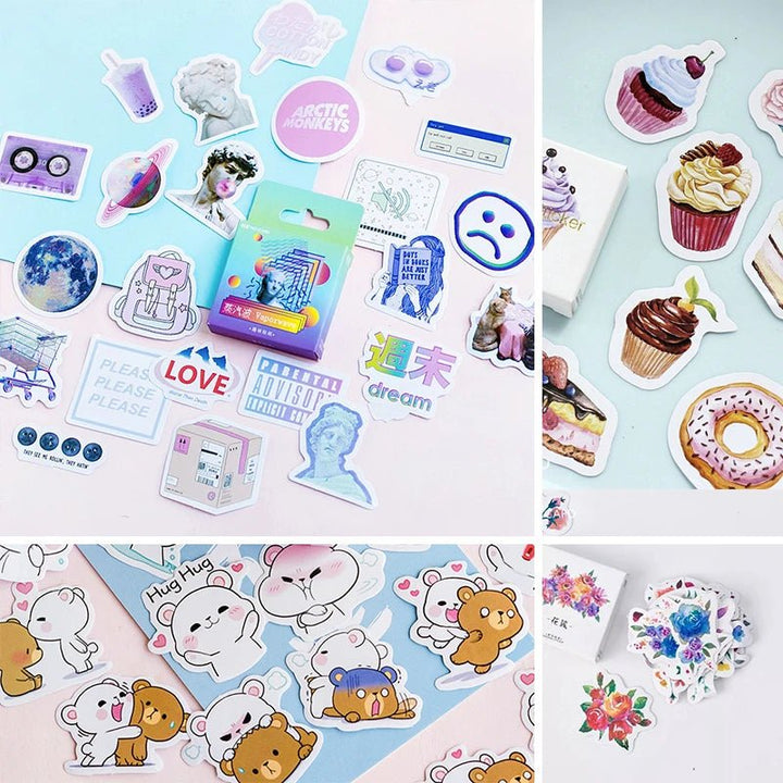 Kawaii Sticker Pack (45pcs) – Cute Planner &amp; Journaling Stickers - Polendo Design kawaii sticker pack