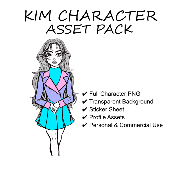 Kim Transparent PNG – Character Design Asset - Polendo Design