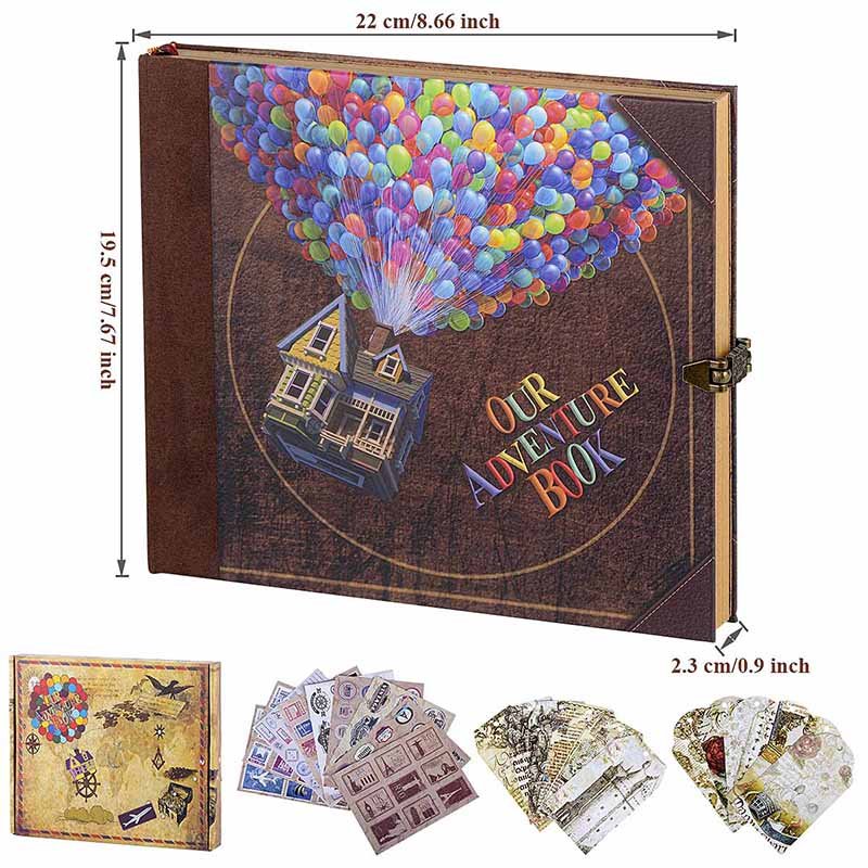 Kraft Paper Vintage Balloon “Our Adventure Book” Scrapbook - Polendo Design