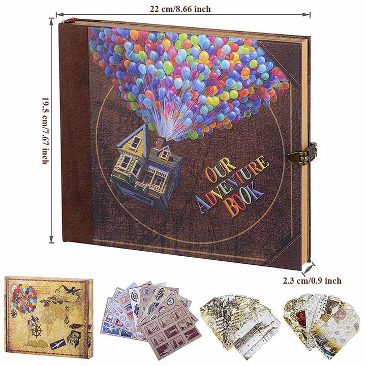 Kraft Paper Vintage Balloon “Our Adventure Book” Scrapbook - Polendo Design