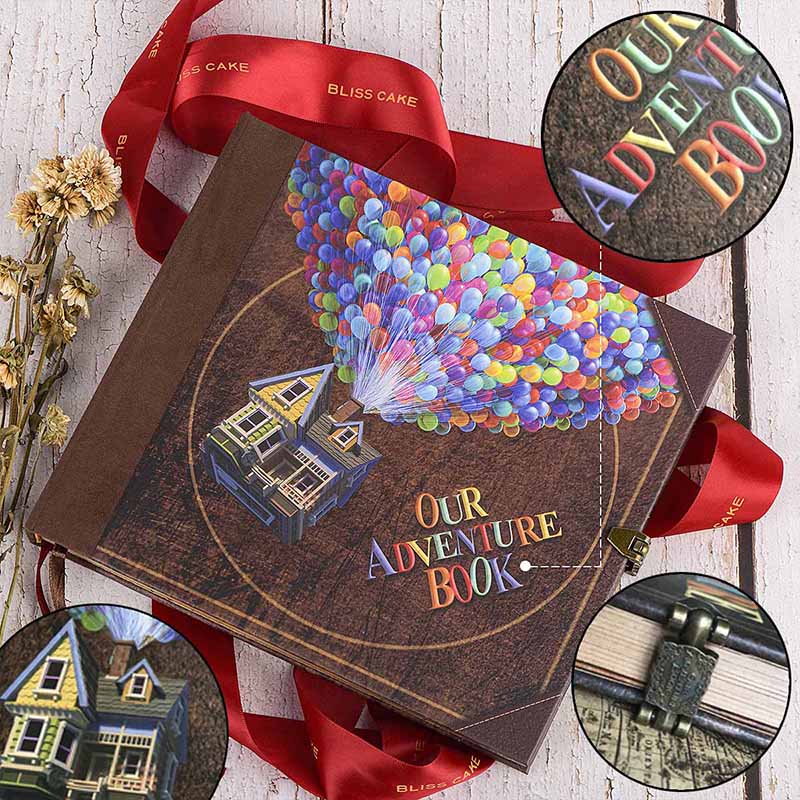 Kraft Paper Vintage Balloon “Our Adventure Book” Scrapbook - Polendo Design