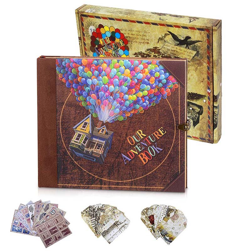 Kraft Paper Vintage Balloon “Our Adventure Book” Scrapbook - Polendo Design