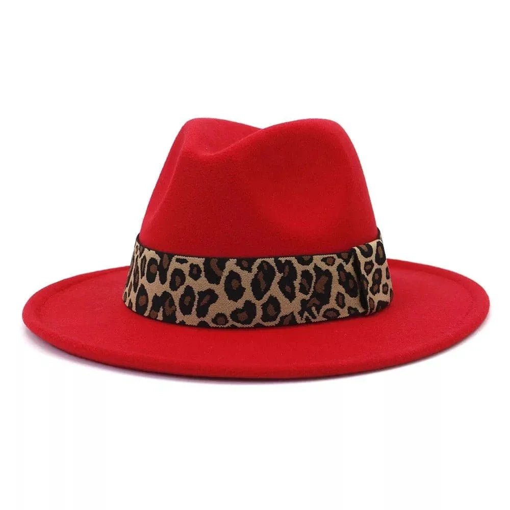 Leopard Hat – Classic Fedora with Orange Band - Polendo Design leopard hat