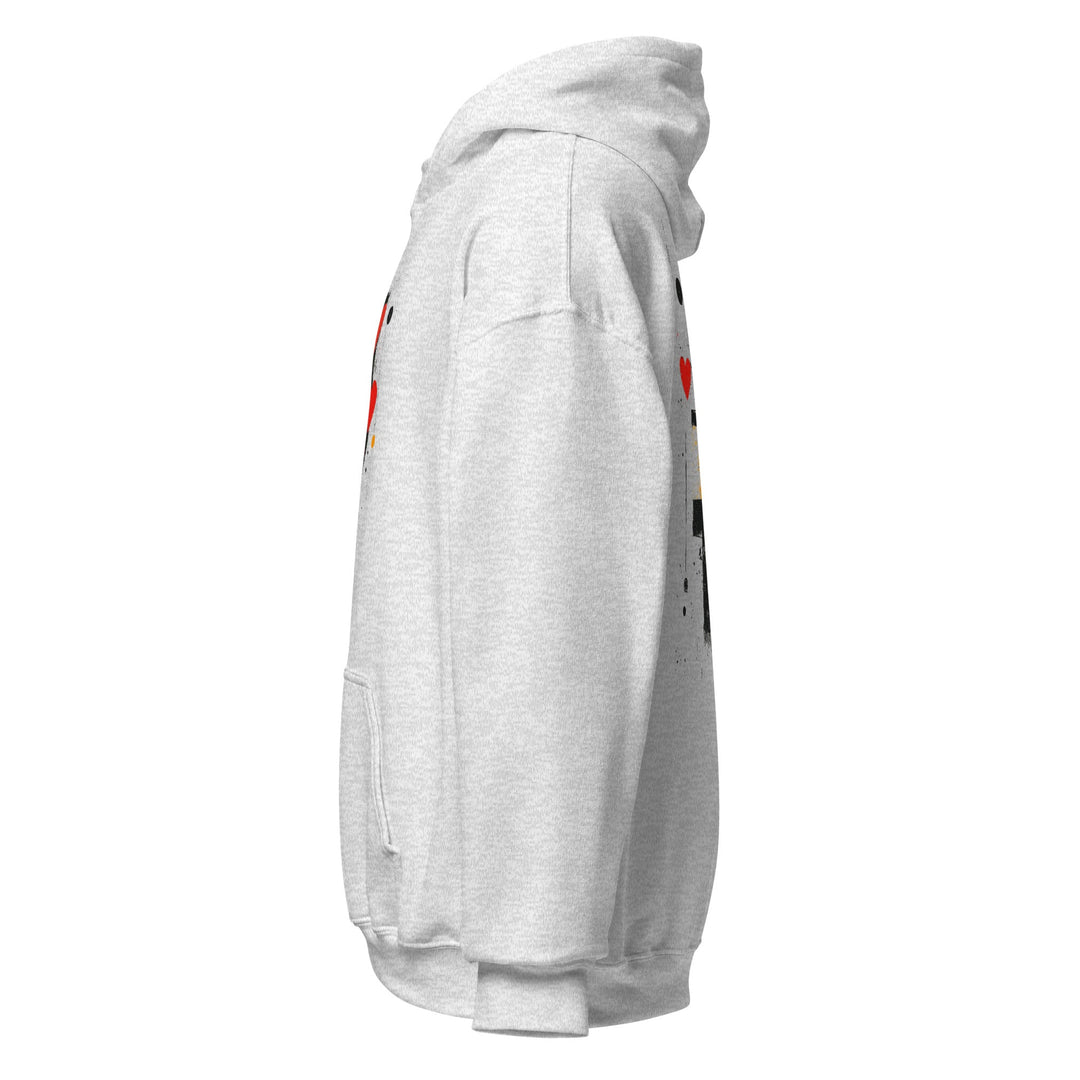 Love in Contrast Unisex Heart Hoodie - Polendo Design unisex heart hoodie