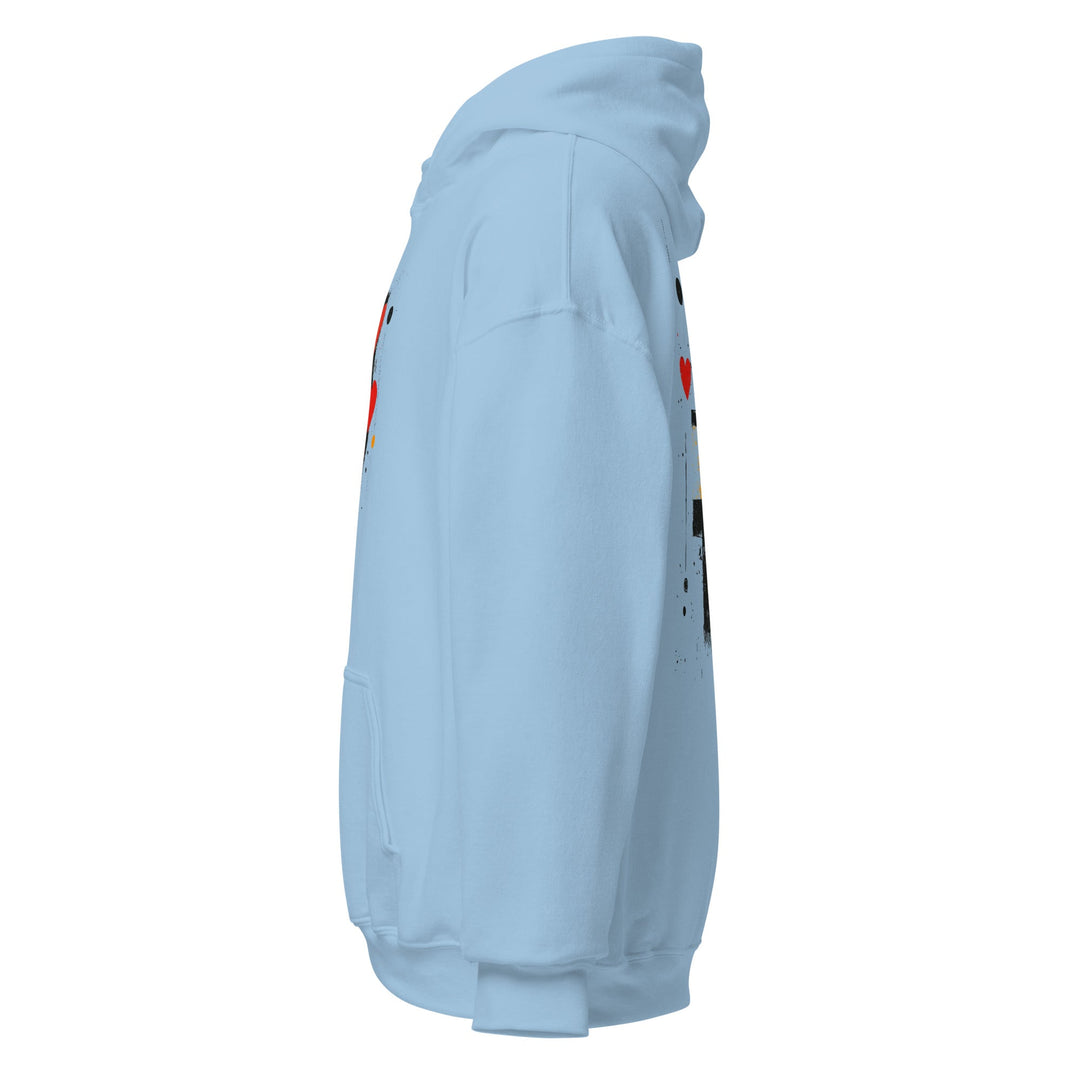 Love in Contrast Unisex Heart Hoodie - Polendo Design unisex heart hoodie