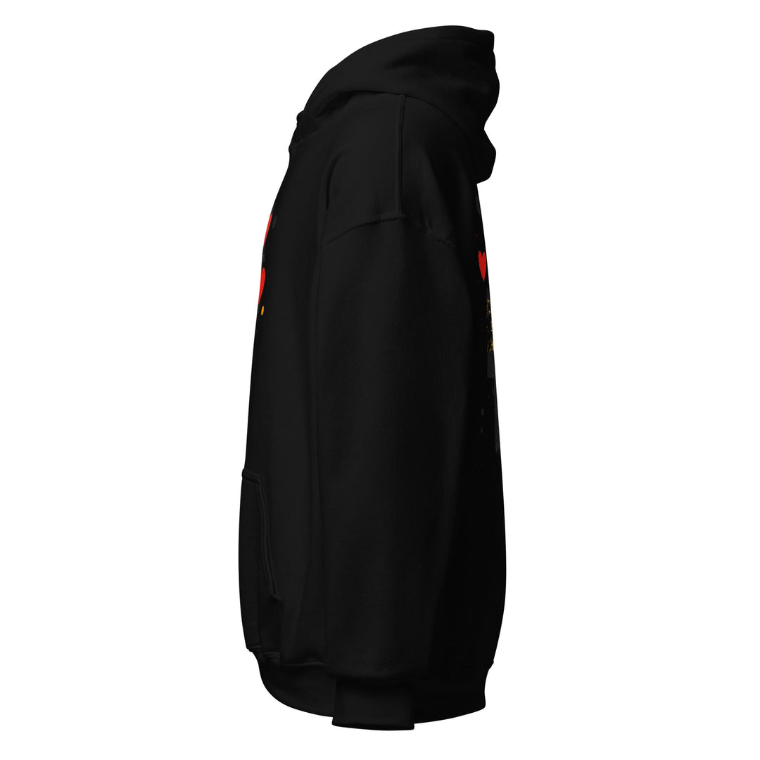 Love in Contrast Unisex Heart Hoodie - Polendo Design unisex heart hoodie