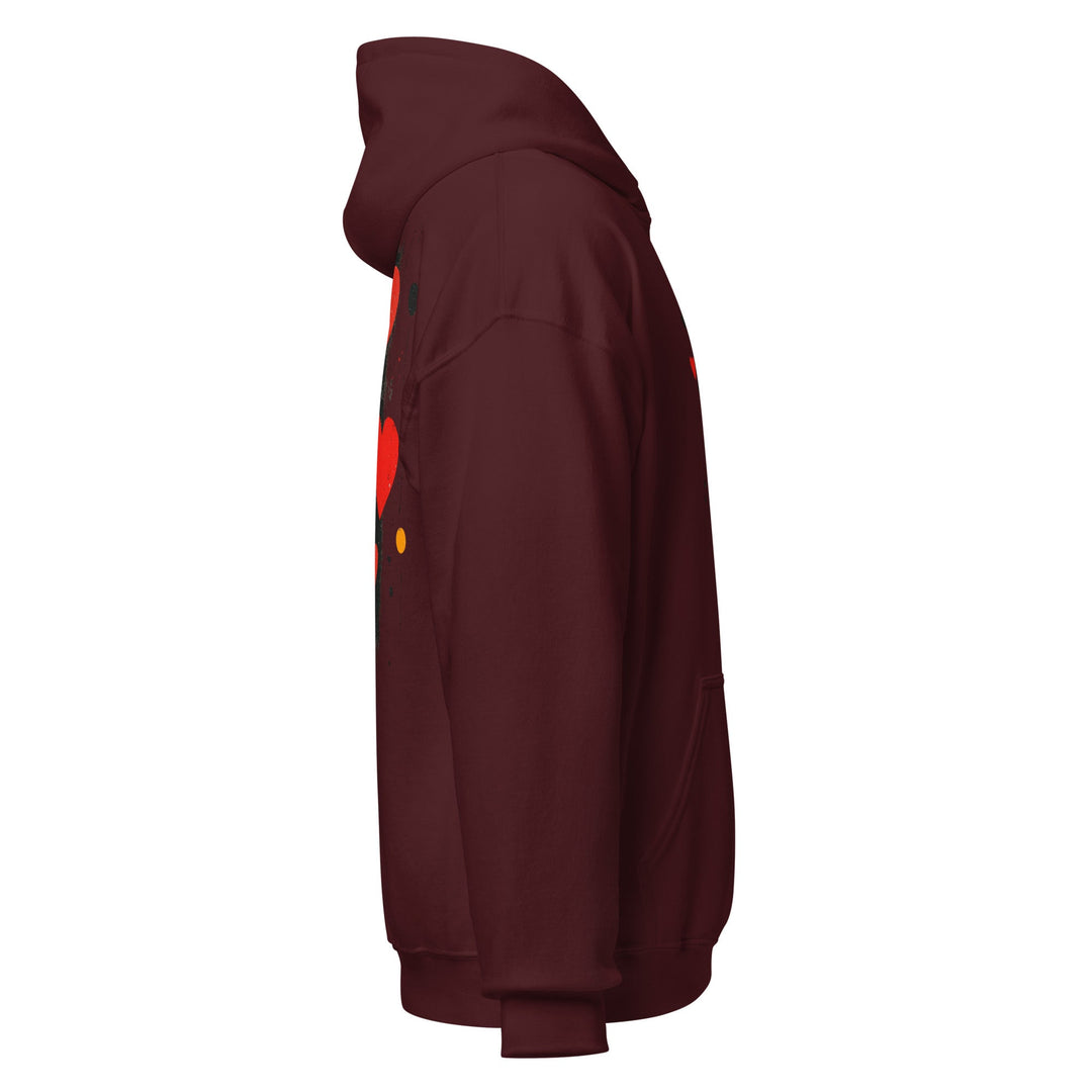 Love in Contrast Unisex Heart Hoodie - Polendo Design unisex heart hoodie