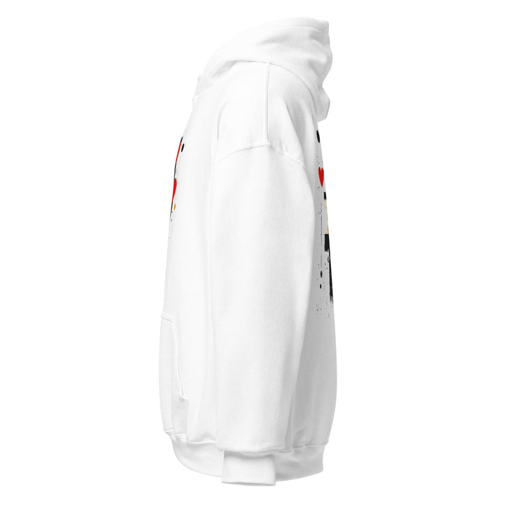 Love in Contrast Unisex Heart Hoodie - Polendo Design unisex heart hoodie