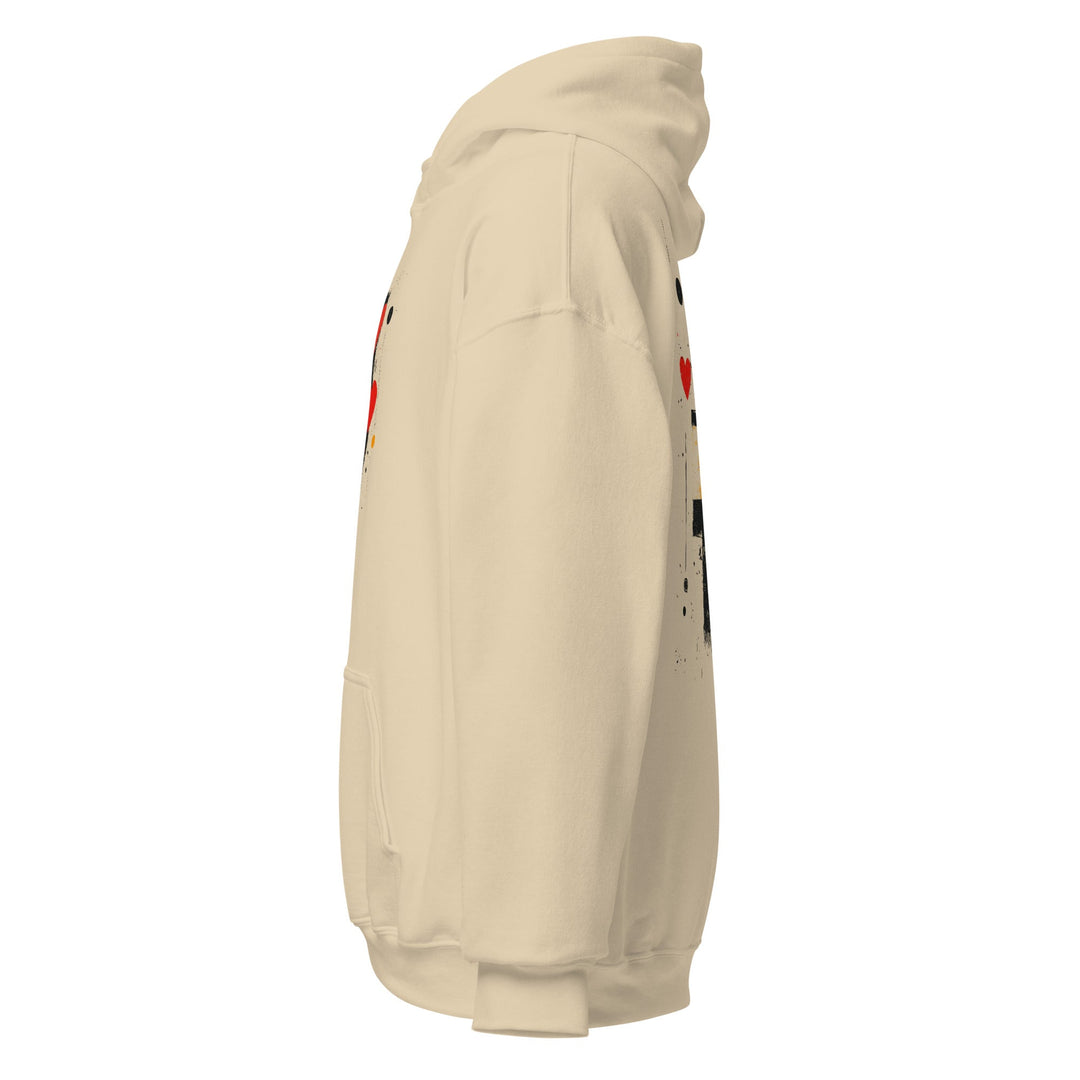 Love in Contrast Unisex Heart Hoodie - Polendo Design unisex heart hoodie