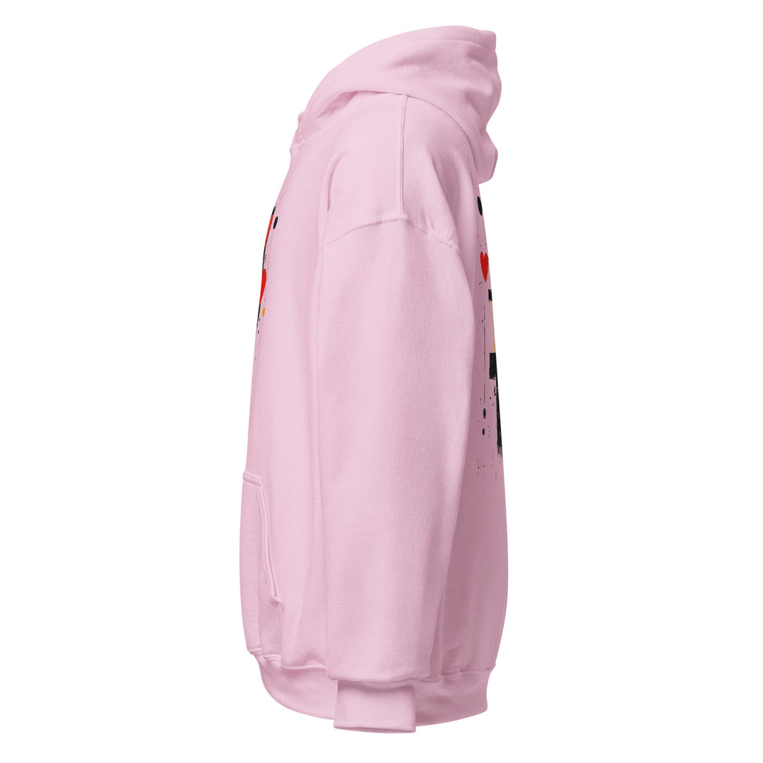Love in Contrast Unisex Heart Hoodie - Polendo Design unisex heart hoodie