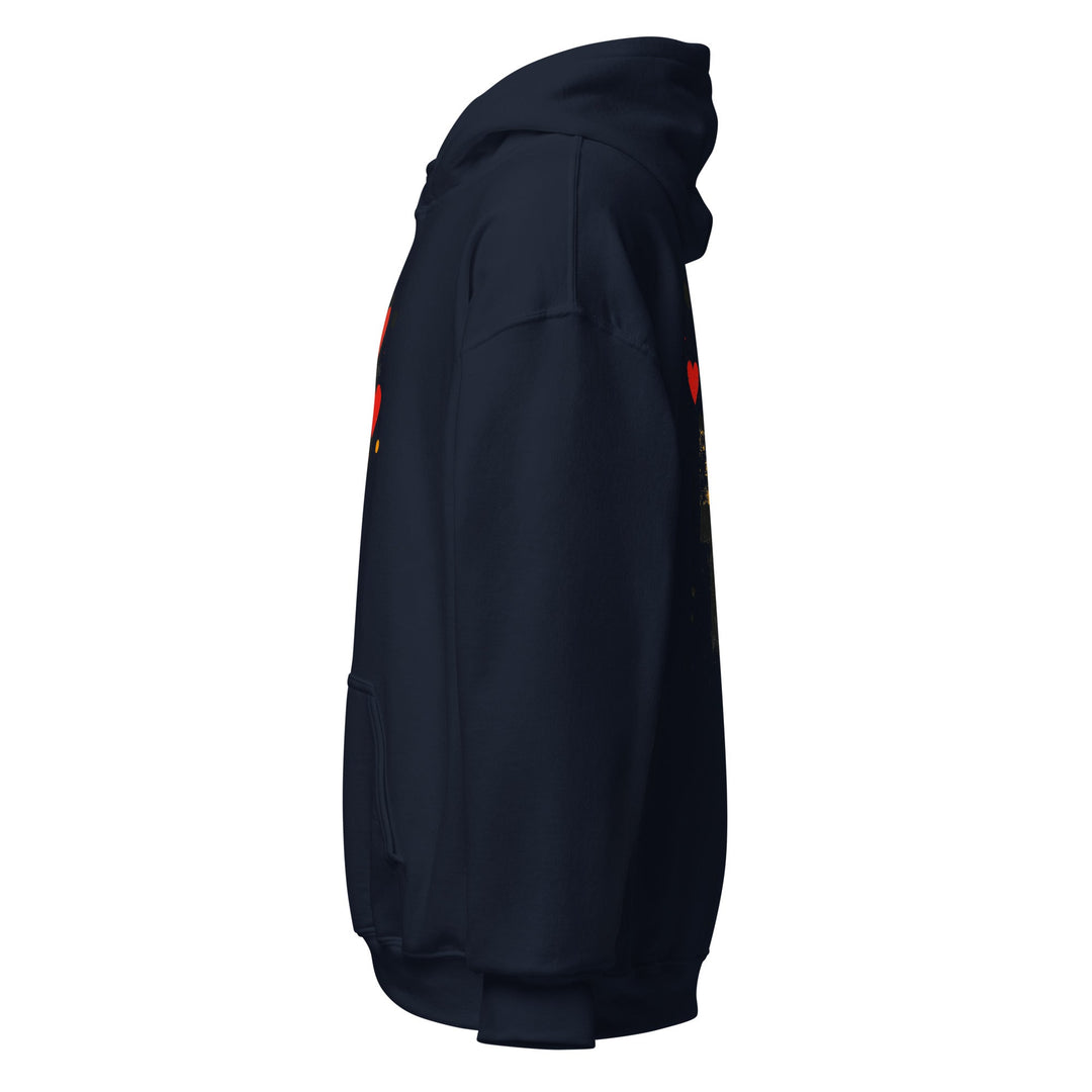 Love in Contrast Unisex Heart Hoodie - Polendo Design unisex heart hoodie