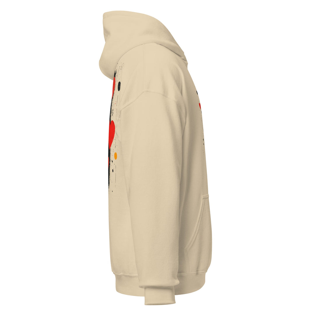 Love in Contrast Unisex Heart Hoodie - Polendo Design unisex heart hoodie