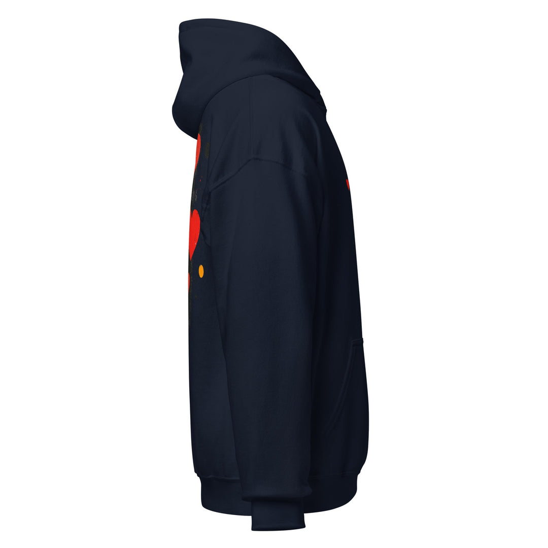 Love in Contrast Unisex Heart Hoodie - Polendo Design unisex heart hoodie
