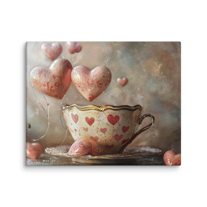 Love Is Brewing Canvas Wall Art - Polendo Design Love Is Brewing Canvas