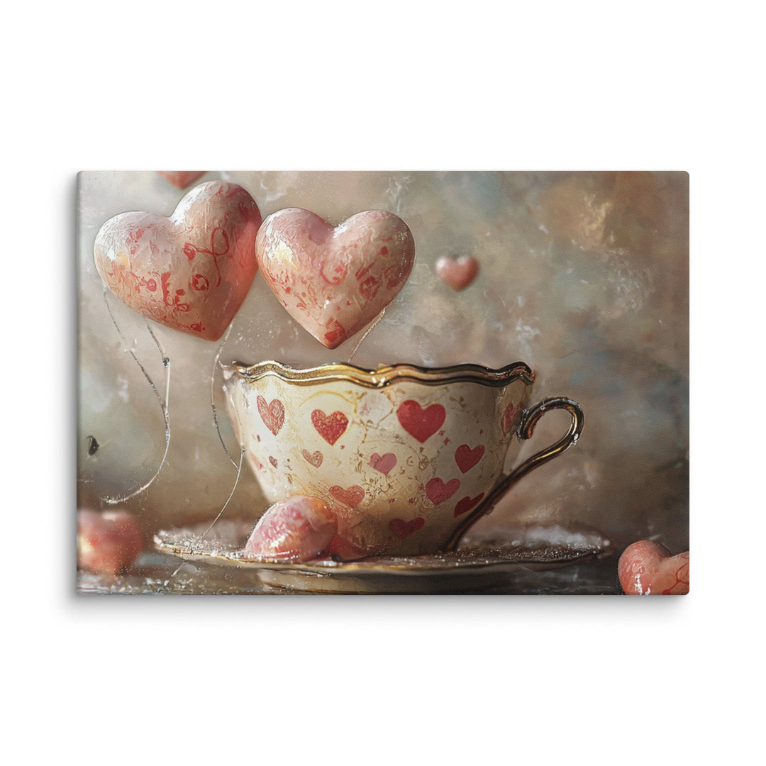 Love Is Brewing Canvas Wall Art - Polendo Design Love Is Brewing Canvas