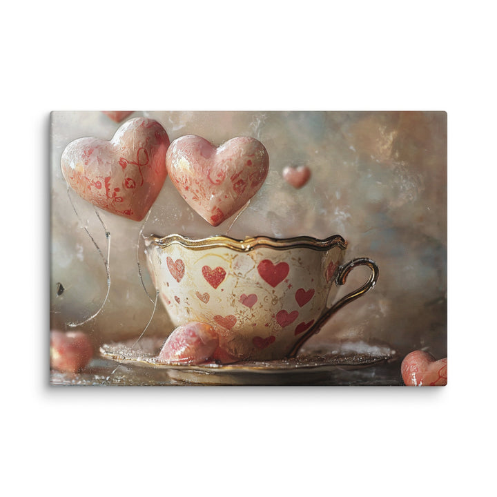 Love Is Brewing Canvas Wall Art - Polendo Design Love Is Brewing Canvas