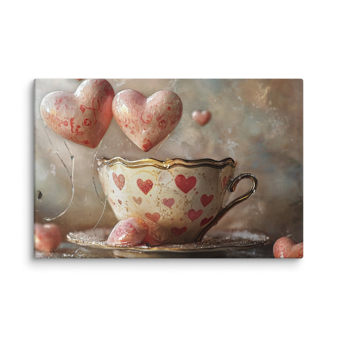 Love Is Brewing Canvas Wall Art - Polendo Design Love Is Brewing Canvas