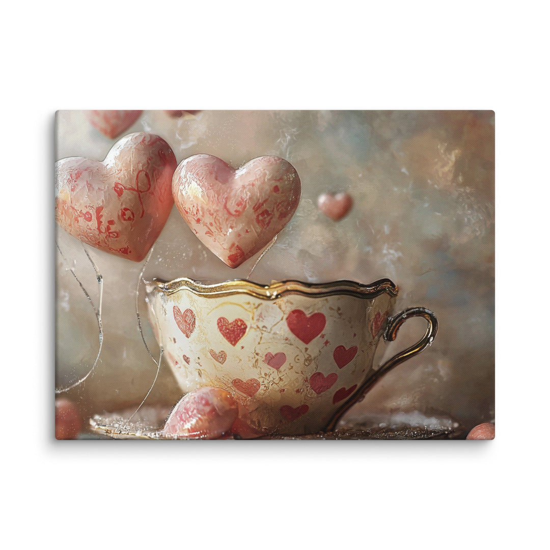 Love Is Brewing Canvas Wall Art - Polendo Design Love Is Brewing Canvas