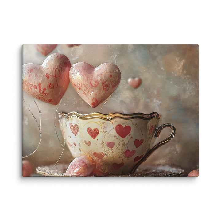 Love Is Brewing Canvas Wall Art - Polendo Design Love Is Brewing Canvas