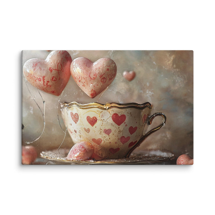Love Is Brewing Canvas Wall Art - Polendo Design Love Is Brewing Canvas