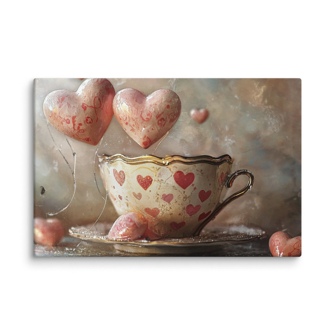 Love Is Brewing Canvas Wall Art - Polendo Design Love Is Brewing Canvas