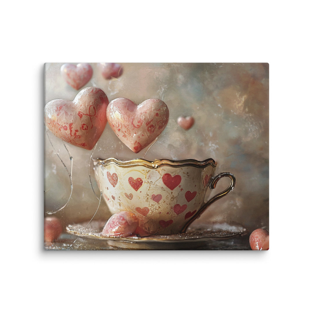 Love Is Brewing Canvas Wall Art - Polendo Design Love Is Brewing Canvas