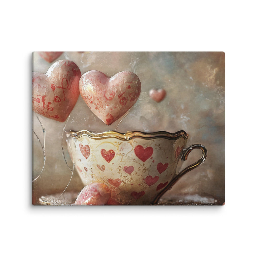 Love Is Brewing Canvas Wall Art - Polendo Design Love Is Brewing Canvas