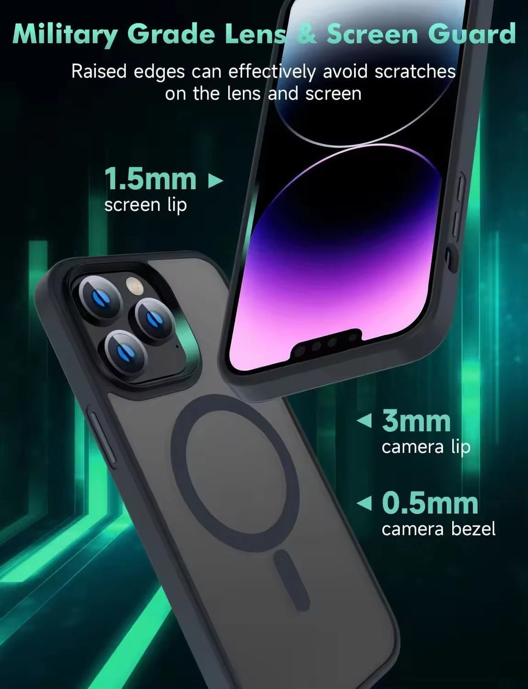 Magnetic Matte Phone Case for iPhone 13 &amp; 14 Series - Polendo Design