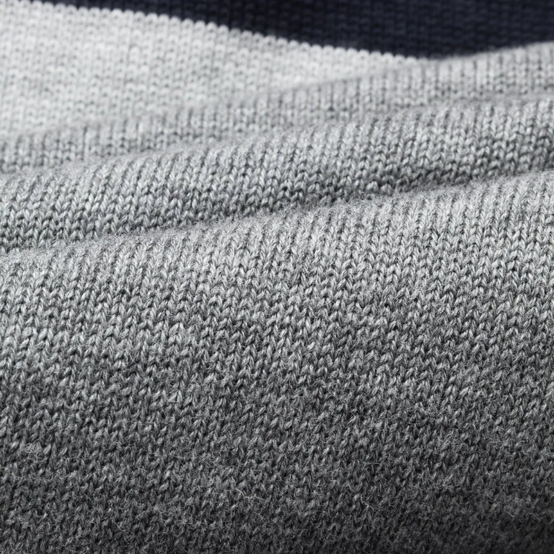 Mens Striped Knit Sweater – Slim Fit O Neck - Polendo Design mens striped knit sweater