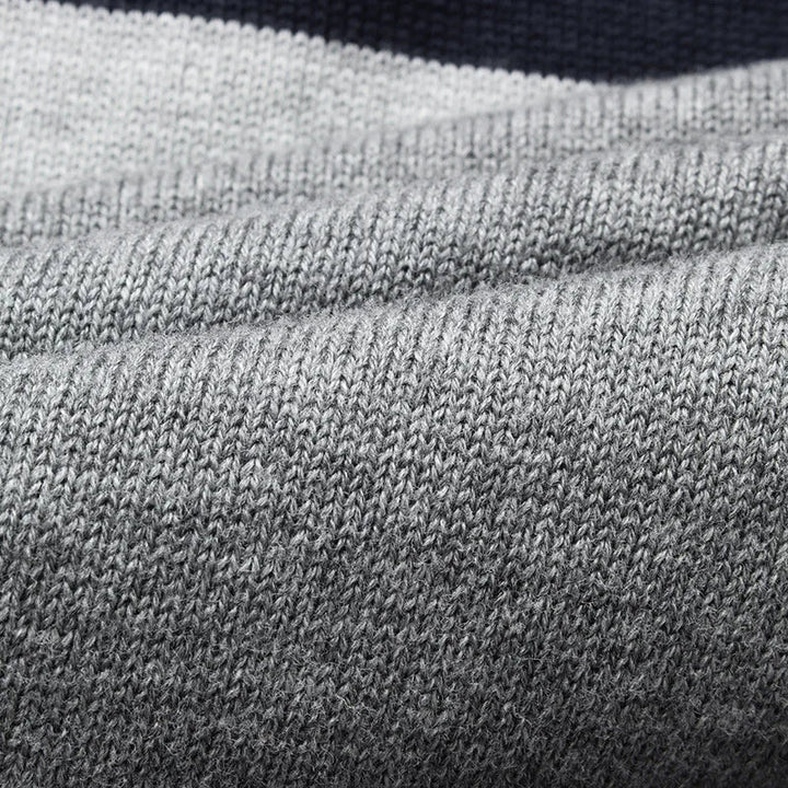 Mens Striped Knit Sweater – Slim Fit O Neck - Polendo Design mens striped knit sweater