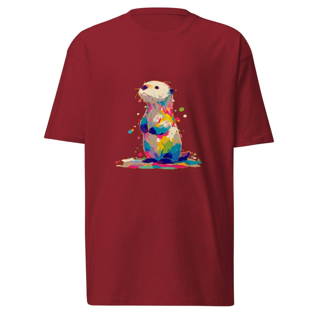 Paint Puddle Otter Premium Heavyweight Tee - Polendo Design Paint Puddle Otter Premium Heavyweight Tee