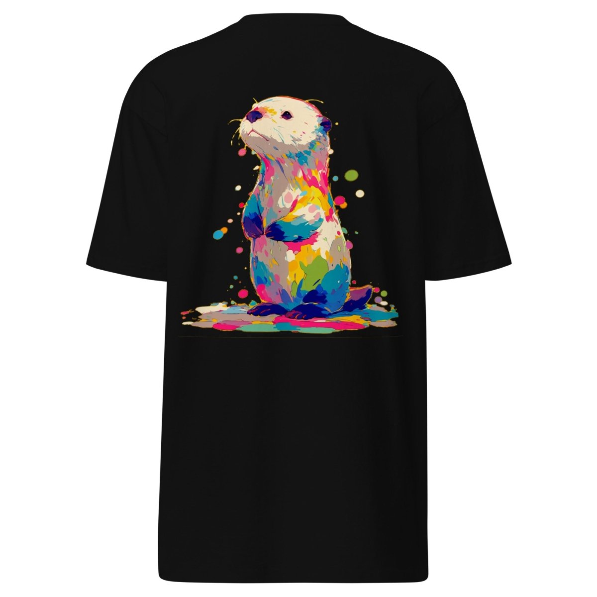 Paint Puddle Otter Premium Heavyweight Tee - Polendo Design Paint Puddle Otter Premium Heavyweight Tee