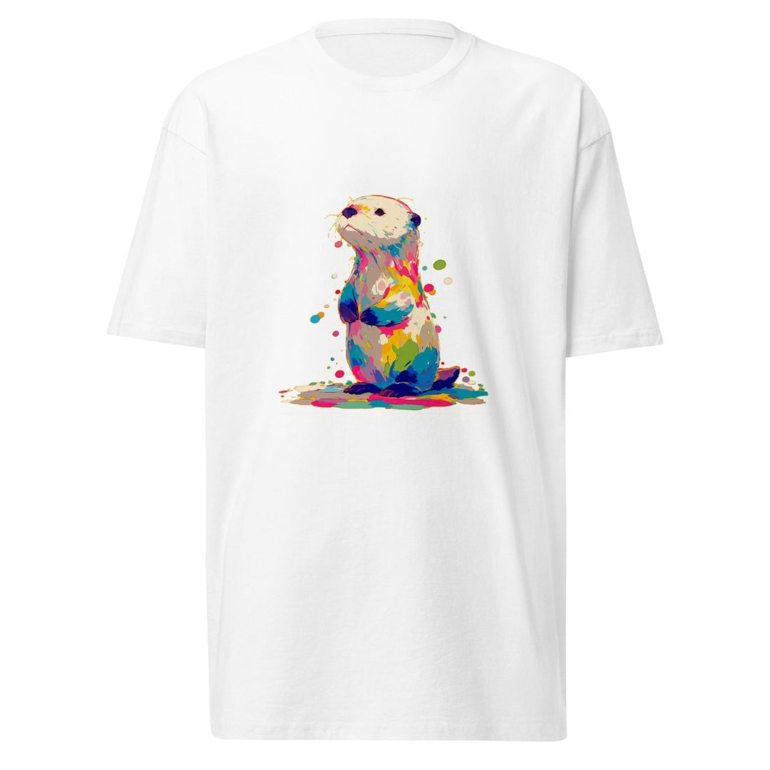 Paint Puddle Otter Premium Heavyweight Tee - Polendo Design Paint Puddle Otter Premium Heavyweight Tee
