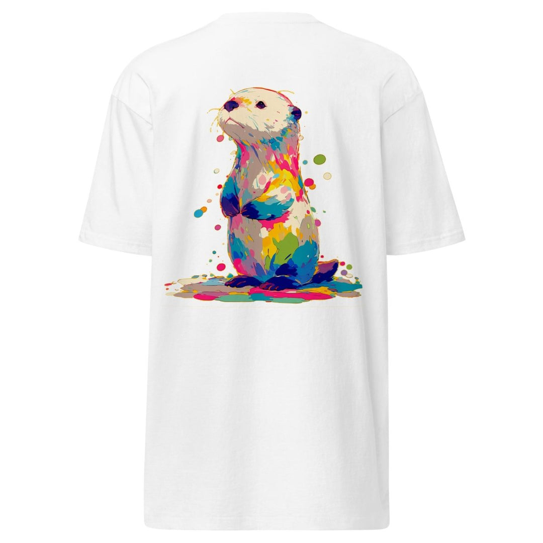 Paint Puddle Otter Premium Heavyweight Tee - Polendo Design Paint Puddle Otter Premium Heavyweight Tee