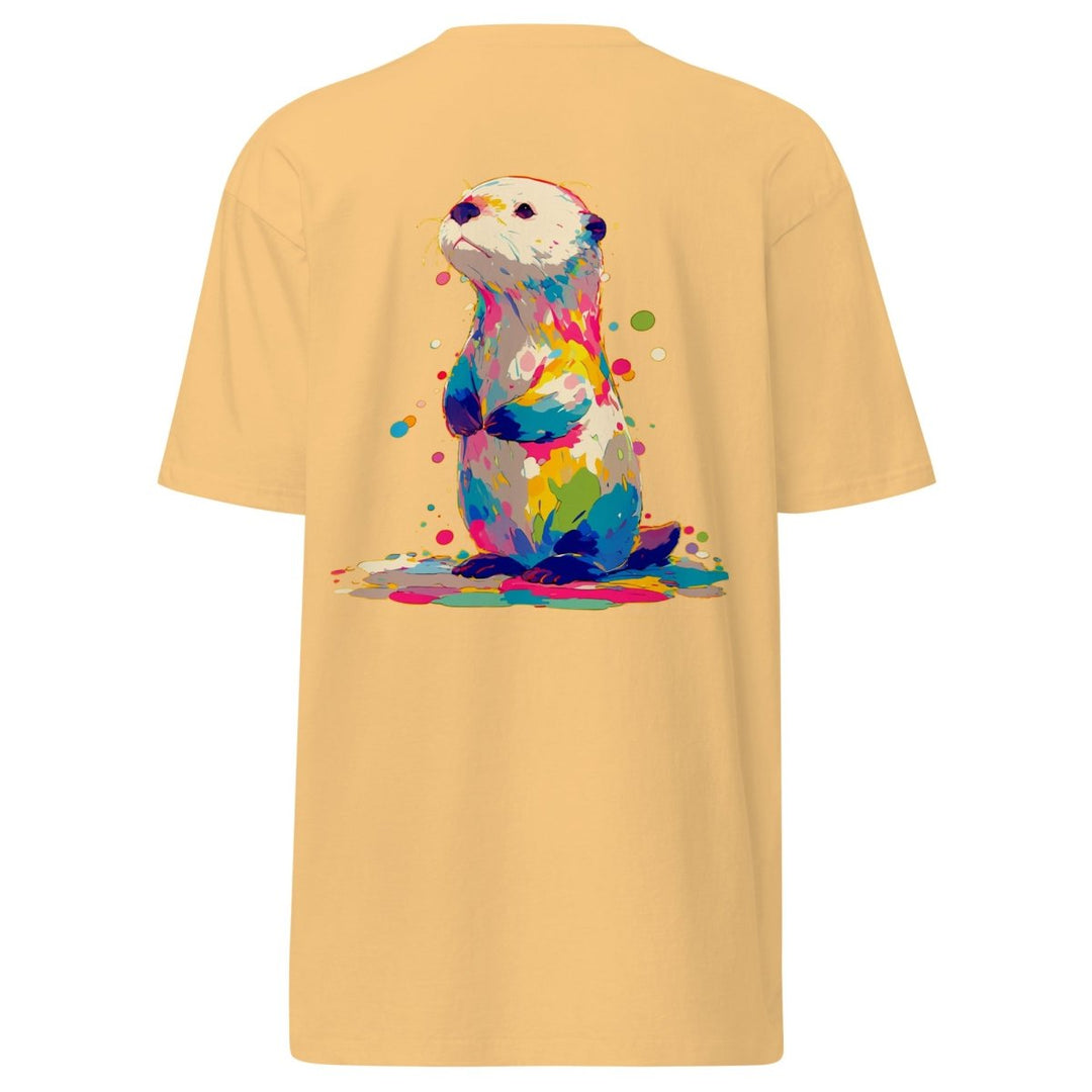 Paint Puddle Otter Premium Heavyweight Tee - Polendo Design Paint Puddle Otter Premium Heavyweight Tee