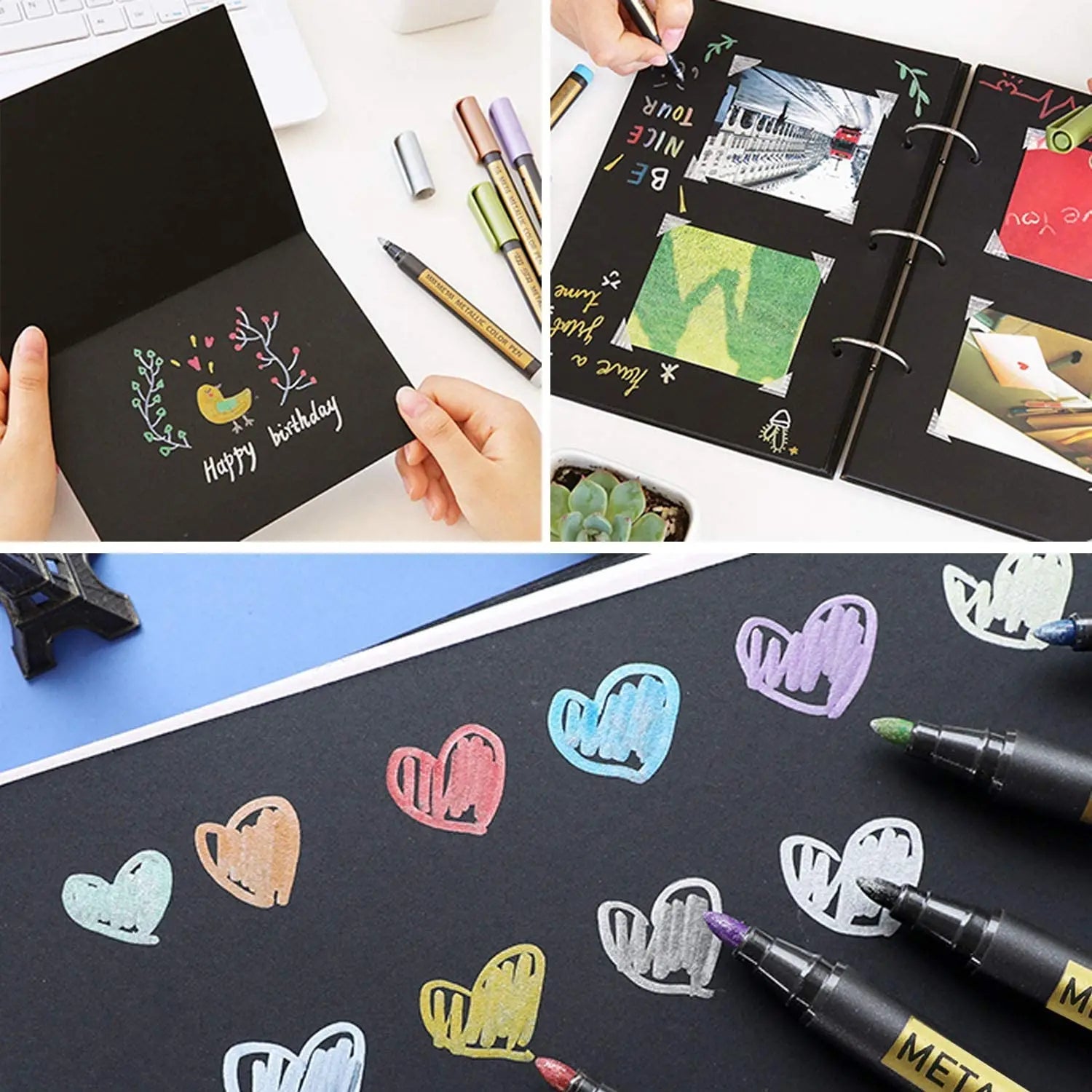 Metallic Paint Marker Set – 10 or 20 Color Permanent Pens - Polendo Design metallic paint marker set