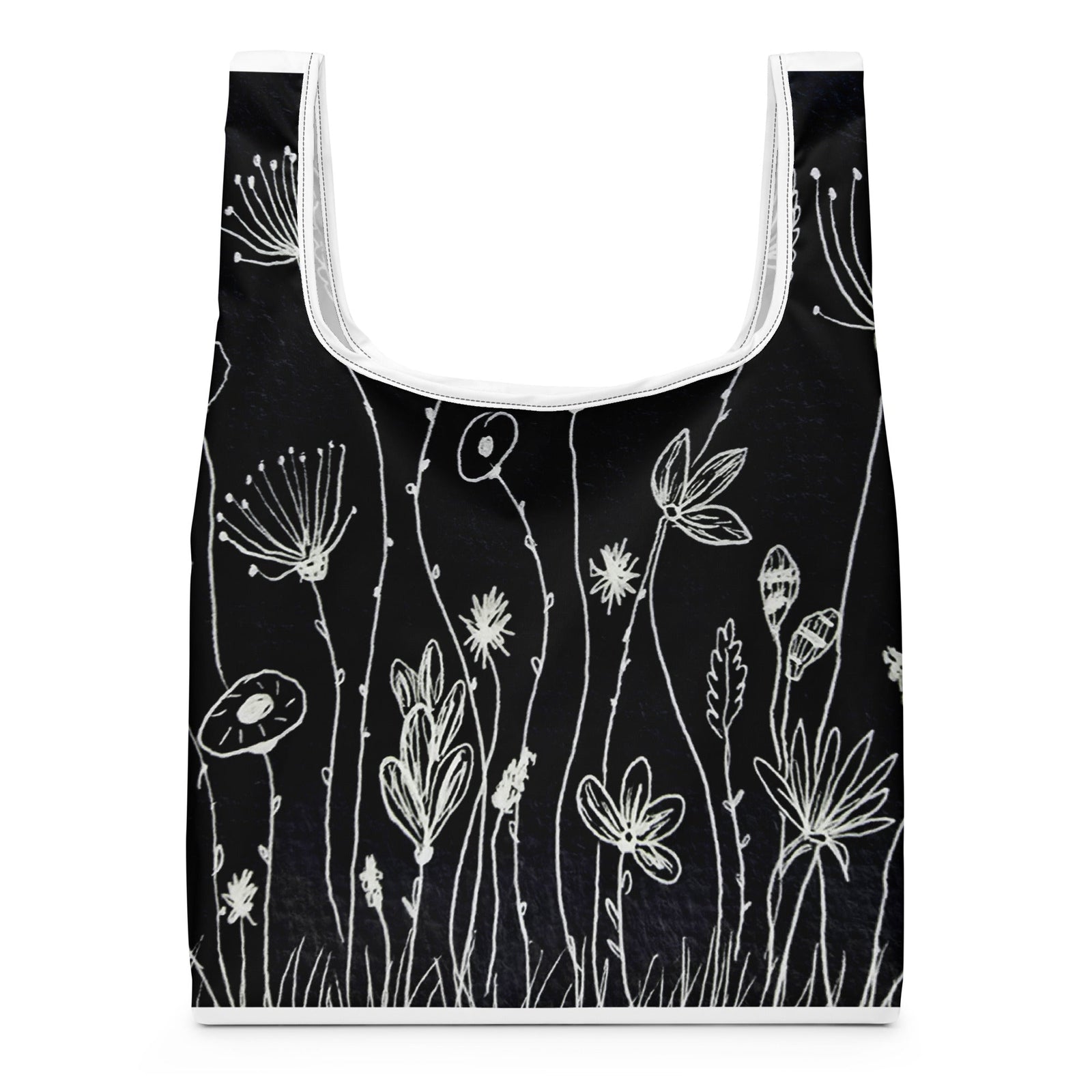 Midnight Sketch Flow Artistic Tote Bag by Polendo - Polendo Design artistic tote bag
