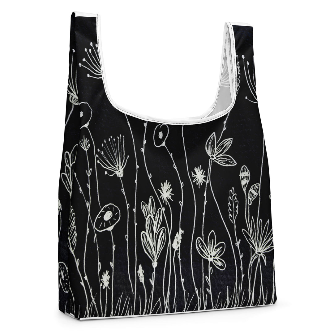 Midnight Sketch Flow Artistic Tote Bag by Polendo - Polendo Design artistic tote bag