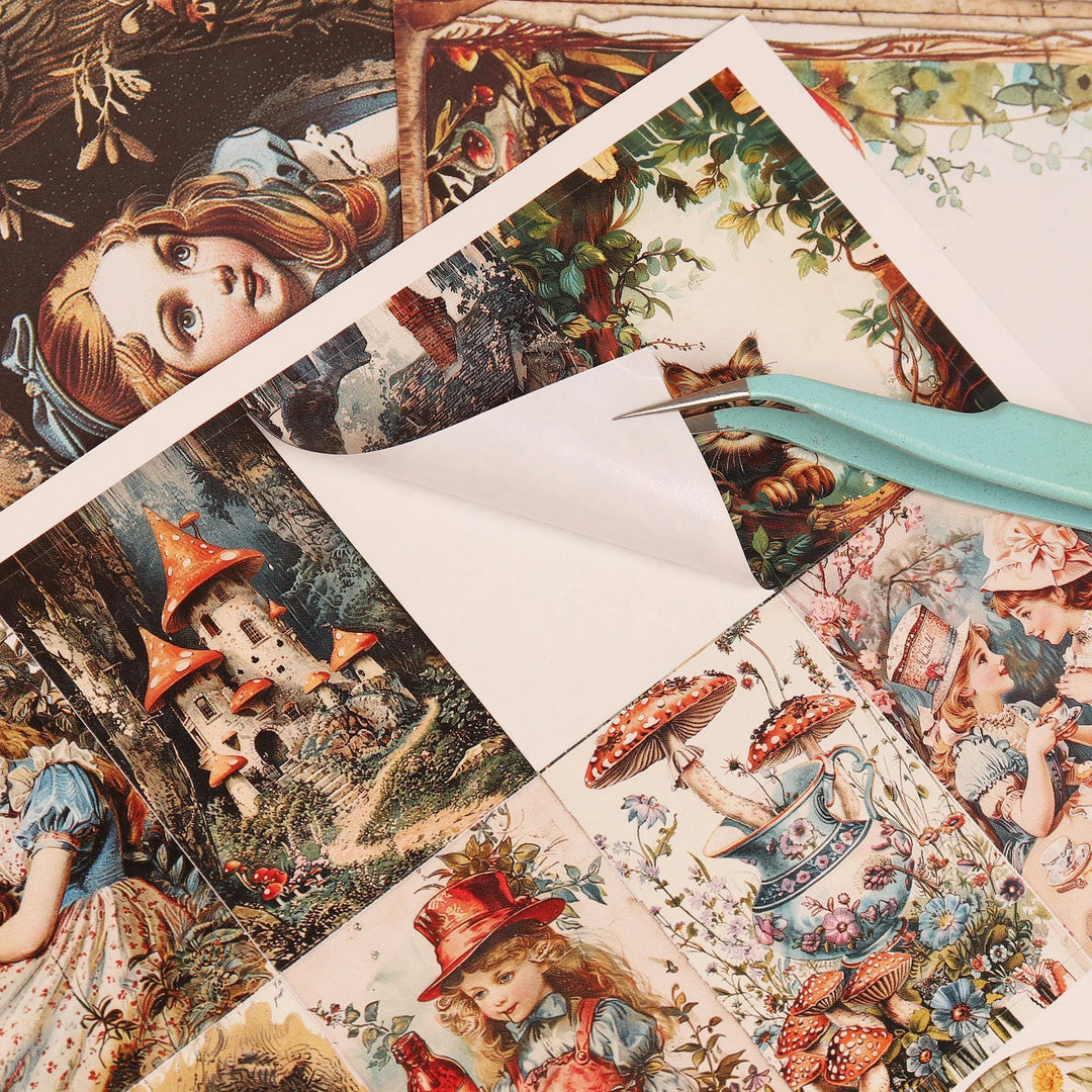Mushroom Wonderland Journal Kit (52pcs) – Vintage Scrapbook Set - Polendo Design mushroom scrapbook kit