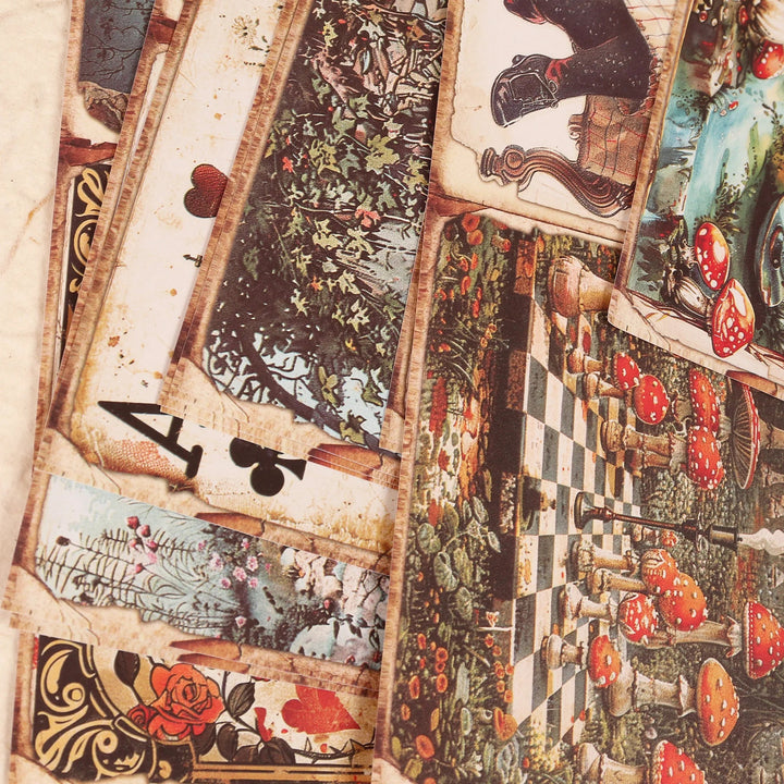 Mushroom Wonderland Journal Kit (52pcs) – Vintage Scrapbook Set - Polendo Design mushroom scrapbook kit