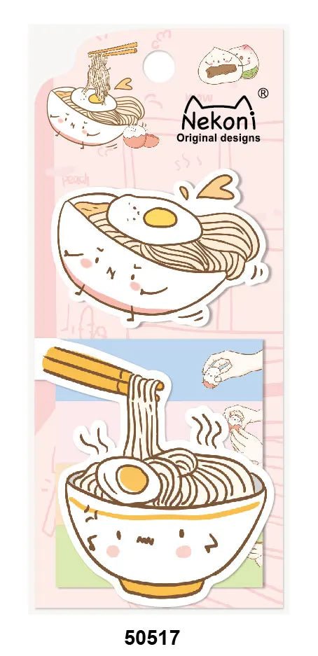 Nekoni Kawaii Self-Stick Memo Notes – Food Sticky Tabs &amp; Bookmarks - Polendo Design kawaii sticky notes