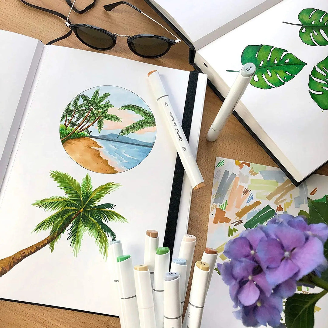 Ohuhu Marker Pad Sketchbook – Hard Cover Art Notebook - Polendo Design ohuhu marker pad sketchbook