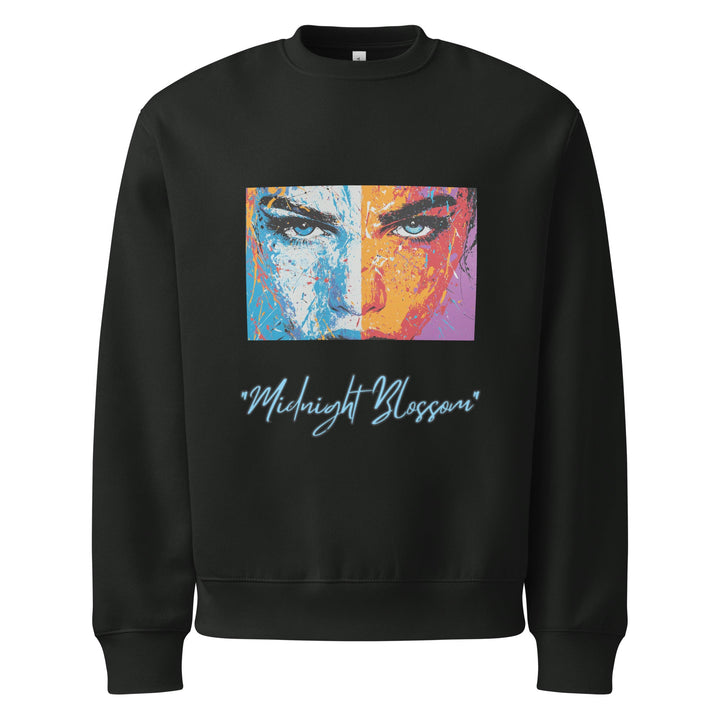 "Midnight Blossom" heavyweight sweatshirt - Polendo Design oversized heavyweight sweatshirt