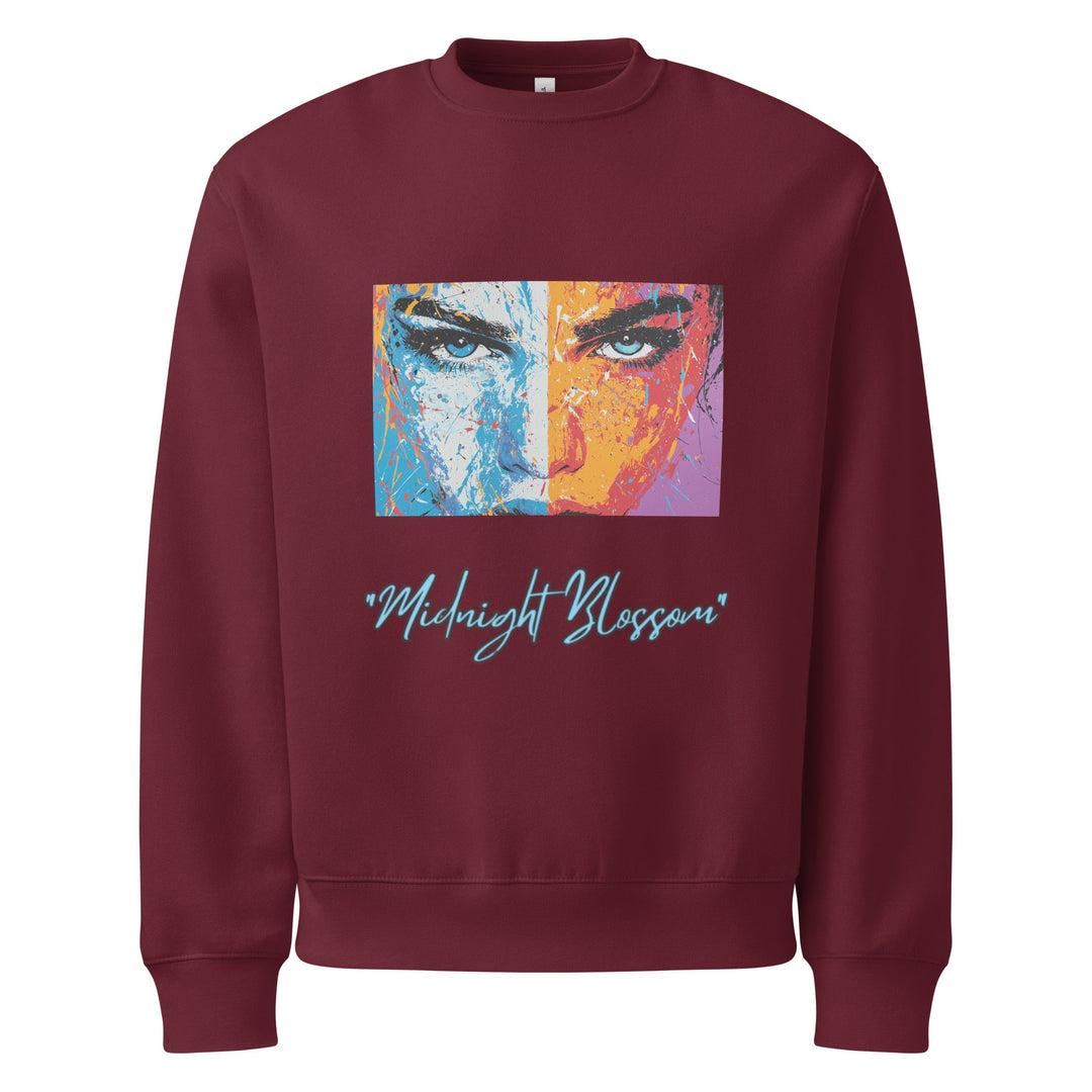 "Midnight Blossom" heavyweight sweatshirt - Polendo Design oversized heavyweight sweatshirt