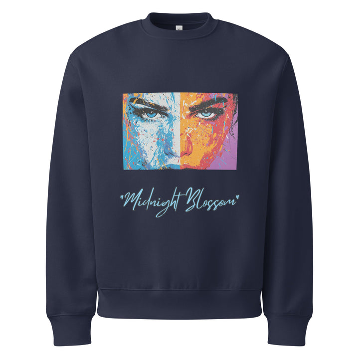 "Midnight Blossom" heavyweight sweatshirt - Polendo Design oversized heavyweight sweatshirt