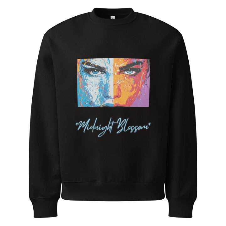 "Midnight Blossom" heavyweight sweatshirt - Polendo Design oversized heavyweight sweatshirt