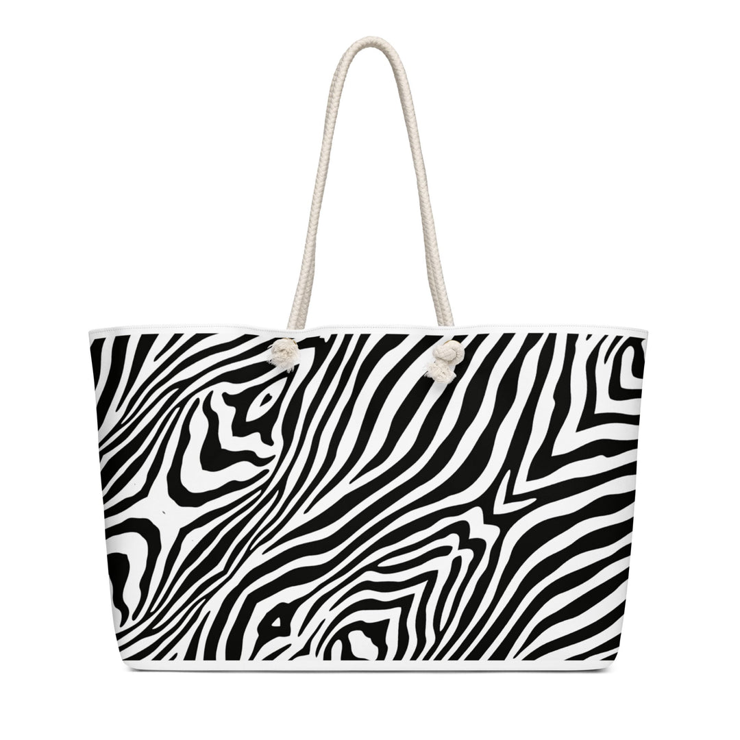 Zebra Pattern Oversized Weekender Bag for Travel - Polendo Design zebra pattern oversized weekender bag