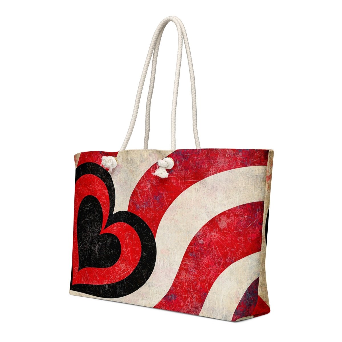 Crimson Heartwave Oversized Weekender Bag - Polendo Design Crimson Heartwave oversized weekender bag
